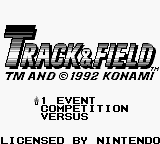 Track & Field title screen for GameBoy